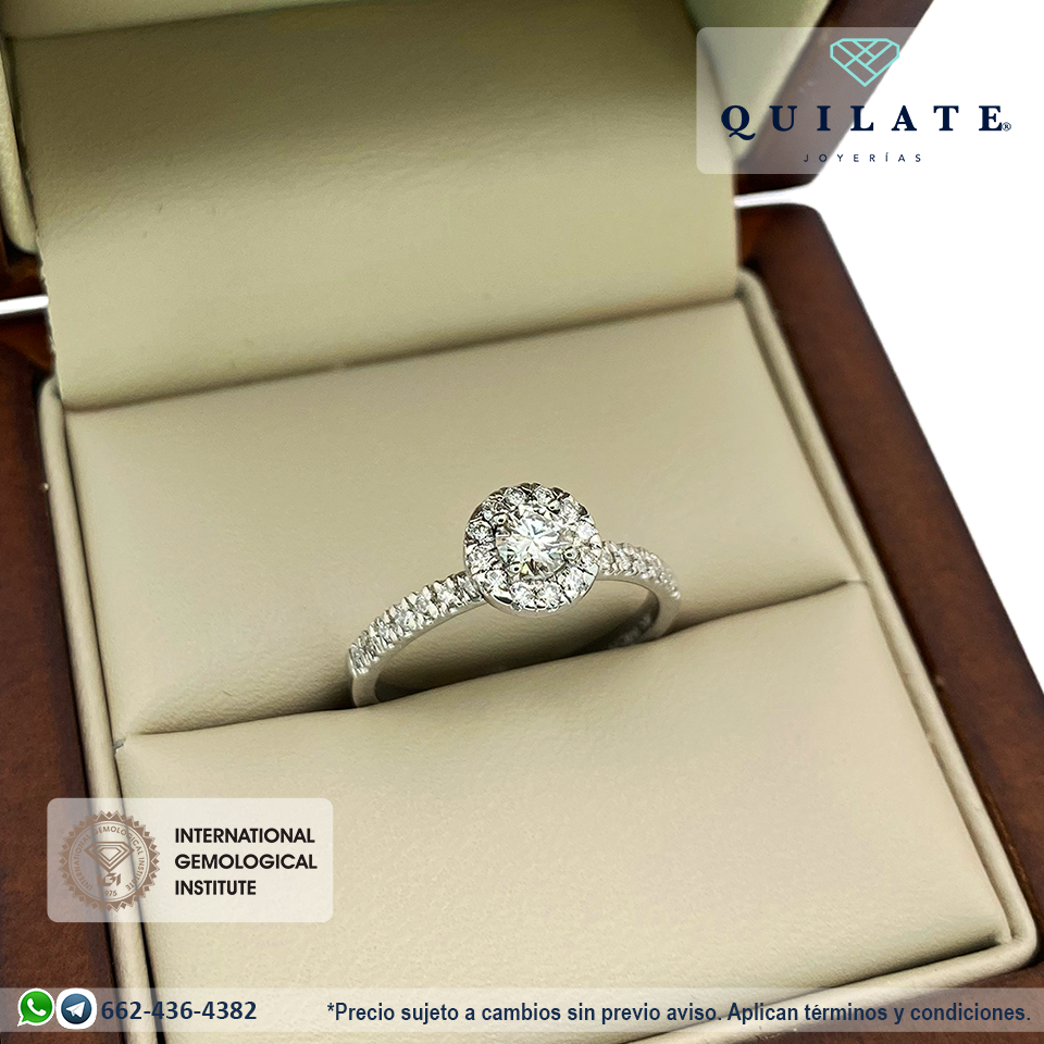 Anillo de compromiso con diamante central 0.22 CT Lab