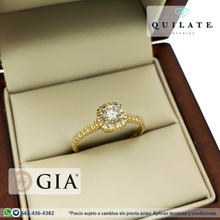 Cargar imagen en el visor de la galería, Anillo de compromiso con diamante central 0.30 CT Natural
