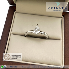 Cargar imagen en el visor de la galería, Anillo de compromiso con diamante Pear 0.62 CT Lab
