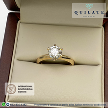 Cargar imagen en el visor de la galería, Anillo de compromiso solitario 6 uñas con diamante 1.05 CT Lab
