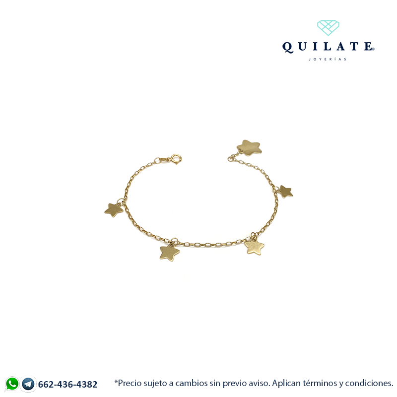 Pulsera estrellas; 19.0cm - 1.6mm